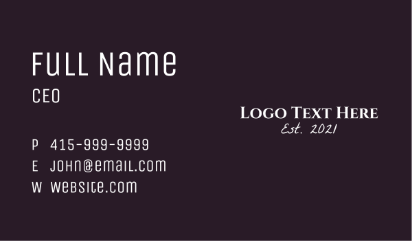 Fancy Boutique Wordmark  Business Card Design Image Preview