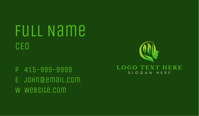 Woman Leaf Meditation Business Card Image Preview