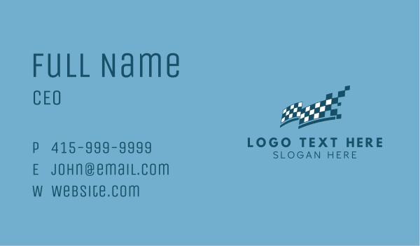 Checkered Race Flag Business Card Design Image Preview