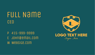 Golden Ornate Lettermark Business Card Image Preview