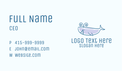 Blue Happy Whale Business Card Image Preview