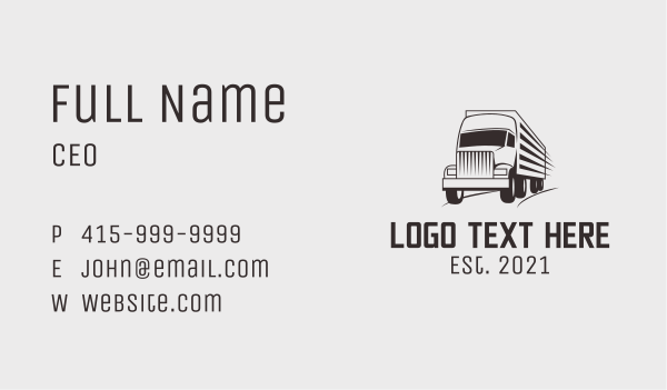 Driving Truck Haulage Business Card Design Image Preview