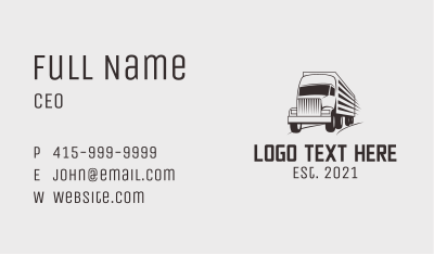 Driving Truck Haulage Business Card