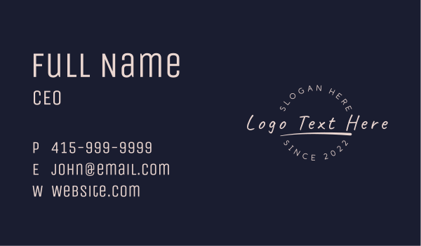 Feminine Handwritten Wordmark Business Card Design Image Preview