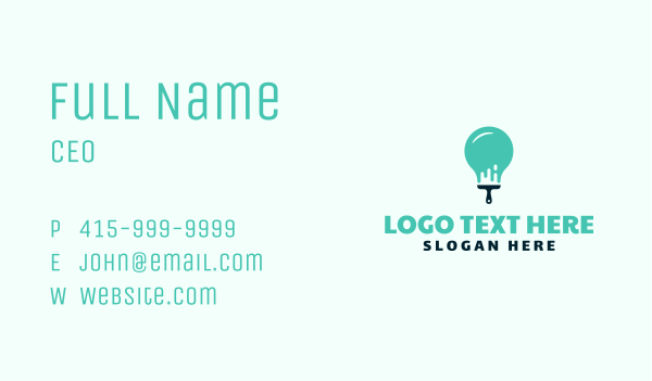 Light Bulb Paint Brush Business Card Design Image Preview