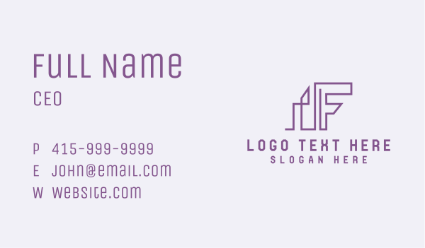 Business Building Letter F Business Card Design Image Preview