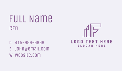 Business Building Letter F Business Card Image Preview