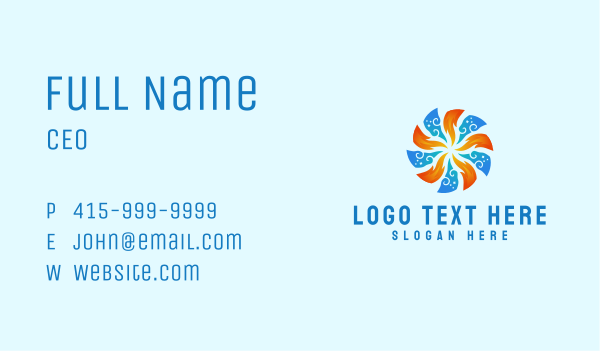 Fire Heat Cooling Business Card Design Image Preview