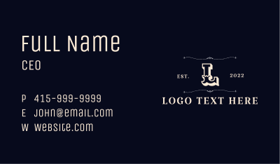White Western Letter Business Card