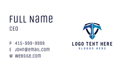 Shield Gaming Letter T Business Card Image Preview