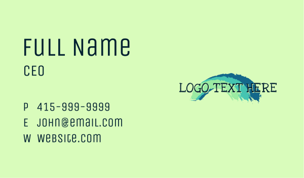 Paint Brush Wave Wordmark Business Card Design Image Preview
