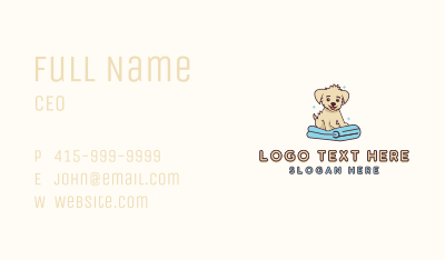 Puppy Pet Dog Towel Business Card Image Preview
