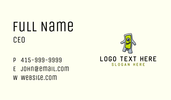 Mobile Phone Mascot  Business Card Design Image Preview