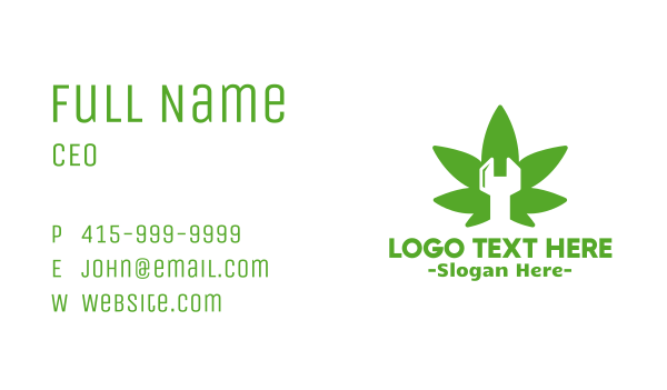 Cannabis Wrench Business Card Design Image Preview