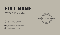 Generic Hipster Wordmark Business Card Image Preview