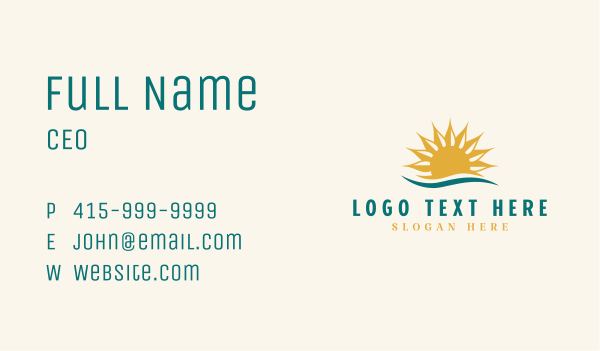 Tropical Sunset Wave Business Card Design Image Preview