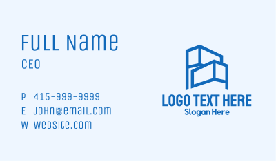 Blue Minimalist Cargo Containers Business Card