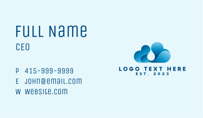 Abstract Cloud Droplet Business Card Image Preview