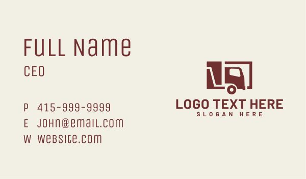 Minimal Transport Truck Business Card Design Image Preview