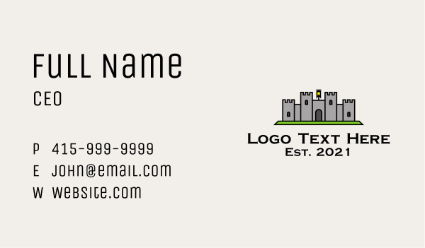 Ancient Castle Fortress  Business Card Design Image Preview