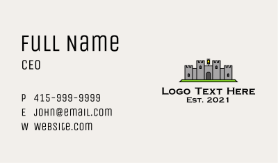 Ancient Castle Fortress  Business Card Image Preview