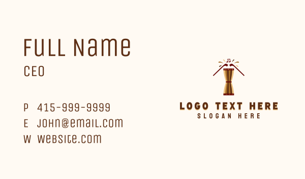 African Djembe Drum Business Card Design Image Preview