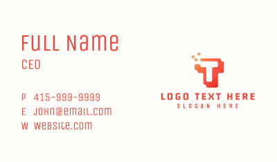 Pixel Block Letter T Business Card Image Preview