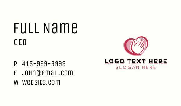 Heart Hand Healthcare Business Card Design Image Preview