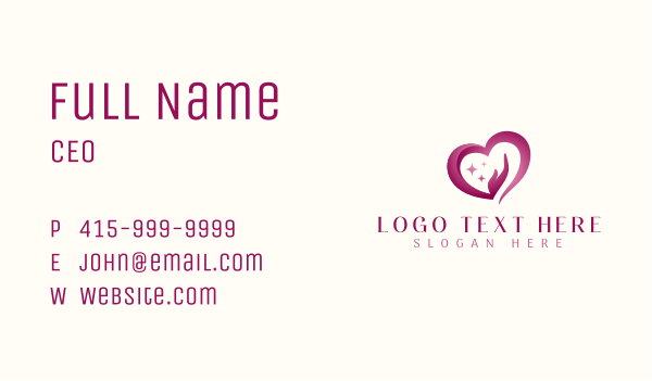 Heart Hand Care Business Card Design Image Preview