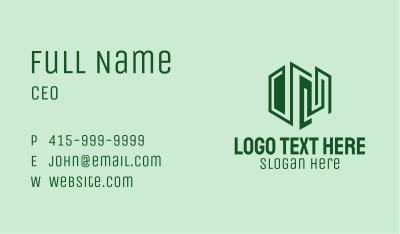 Green Cityscape  Business Card