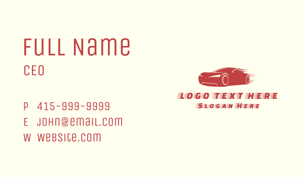 Red Fast Car Racing Business Card Design Image Preview