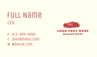 Red Fast Car Racing Business Card