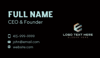 Cyber Digital Gaming Letter E Business Card Preview