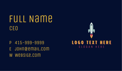 Rocket Ship Pixel Business Card Image Preview