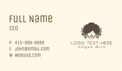Curly Hair Woman Business Card Image Preview