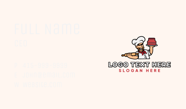 Male Baker Cartoon Business Card Design Image Preview