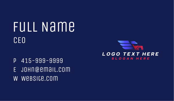 Truck Eagle Logistics Business Card Design Image Preview