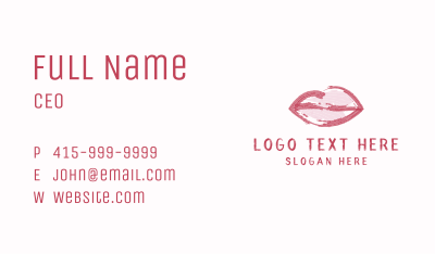 Makeup Lip Cosmetic Business Card