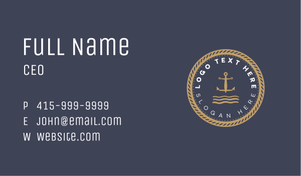 Anchor Sea Sailing Business Card Design Image Preview