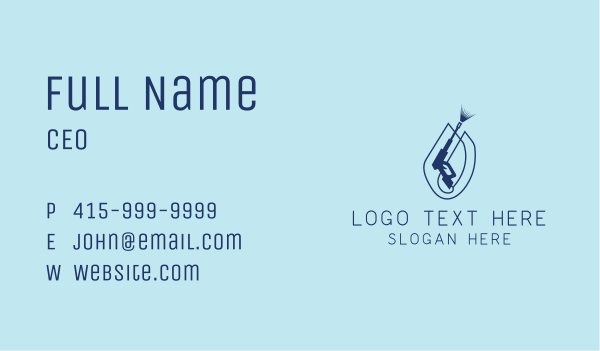 Blue Pressure Washer Cleaning Business Card Design Image Preview