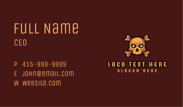 Gaming Skull Star Business Card Design Image Preview