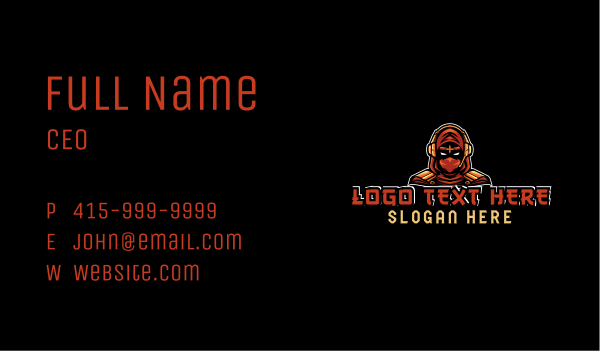 Ninja Assassin Gaming Business Card Design Image Preview