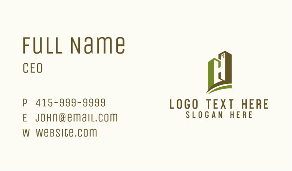 Letter H Eco Housing  Business Card Design Image Preview