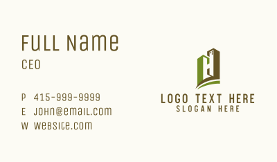 Letter H Eco Housing  Business Card Image Preview