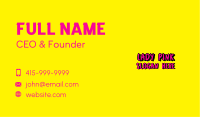 Pink Graffiti Wordmark Business Card Image Preview