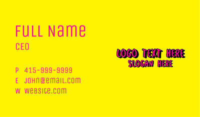 Pink Graffiti Wordmark Business Card Image Preview