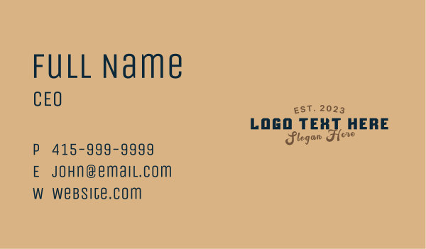 Retro Company Wordmark Business Card Design Image Preview