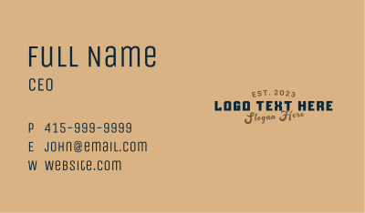 Retro Company Wordmark Business Card Image Preview