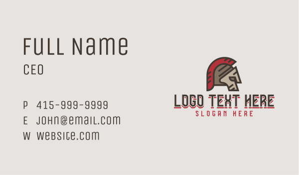 Sparta Mascot Armor Business Card Design Image Preview