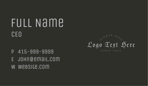 Urban Gothic Wordmark Business Card Design Image Preview